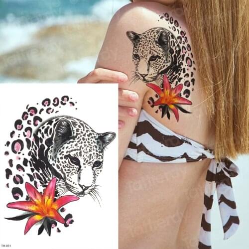 Black panther tattoo temporary tattoos on the body tatoo girls leopard print temporary tattoo animals women sexy tattoo water