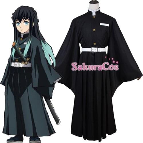 [STOCK] Anime Demon Slayer / Kimetsu no Yaiba Tokitou Muichirou Kimono Cosplay Costume Unisex Halloween Free Shipping 2019 New