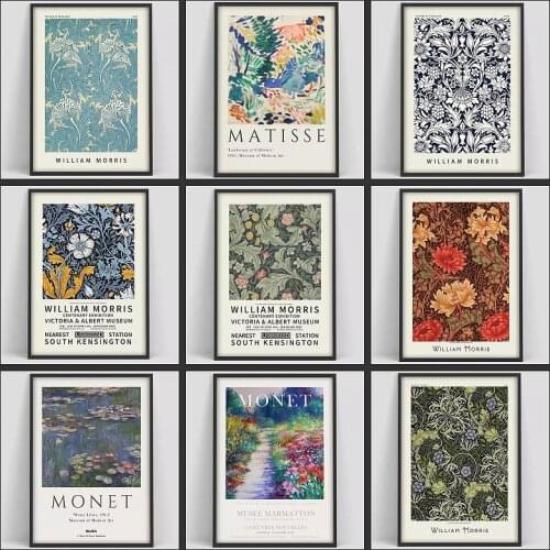William Morris The Victoria and Albert Museum Exhibition Canvas Paintings Poster and Print Wall Art Picture for Home Decoration