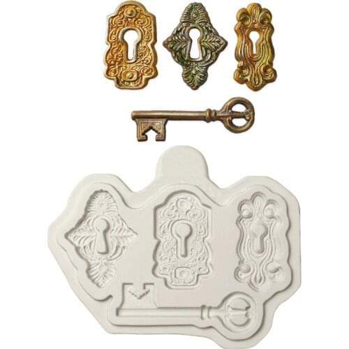 Locks and Key Mould Silicone Mold Fondant Cake Decorating Tool Chocolate Gumpaste Mold, Sugarcraft, Kitchenware