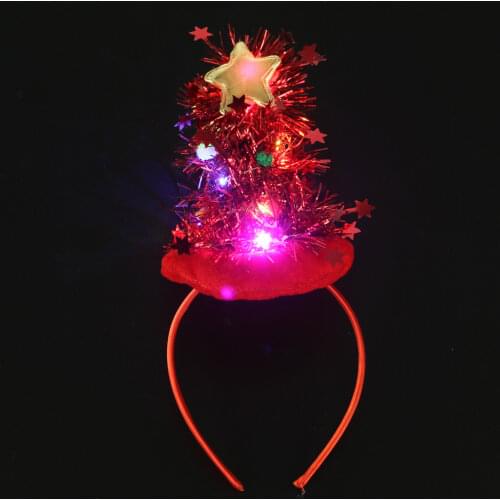 LED Flashing Headband Light Up Hair Band For Christmas Tree Holiday Decoration Party Accessory Gift Navidad Red Green New Year
