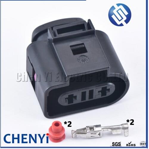 1 set 2 Pin 3.5mm female Automotive waterproof connector Coolant Temperature Sensor Plug Connector Socket For Audi VW 1K0973202