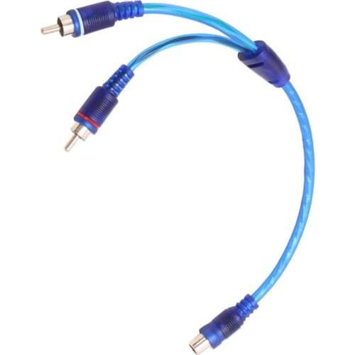 1 Female RCA 2 Male Splitter Connector Stereo Audio Signal Adapter Cable Wire