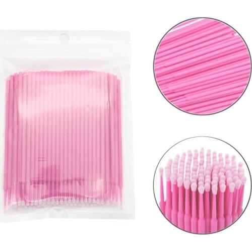 100Pcs Disposable Make up Eyelashes Individual Lashes Removing Cotton Swab Micro Brushes Eyelash Extensions Makeup Tools