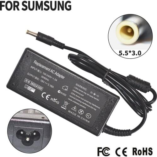 19V 3.16A 5.5*3.0mm AC Adapter Laptop Charger For samsung R18 R58 R23 R25 R429 R23 RV411 R440 R430 R528 R478 API1AD02 F0756 P25