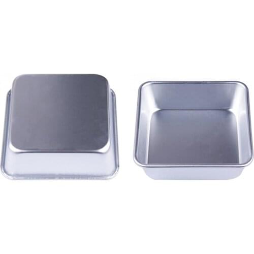 2 Pcs Aluminum Alloy Mousse Square Cake Mold Cake Mould Bakeware Decorating Baking Tools, 8 Inch & 6 Inch