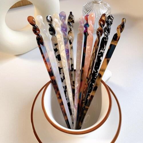 2021New Fashion Chinese Style Hair Sticks Vintage Acetate Chopstick Women Hairpins Hair Clips Pins Hair Jewelry Accessories