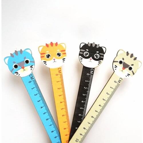 30Pcs Cartoon Cat ruler Stationery Patchwork Rules DIY Drafting School Supplies Kawaii length wholesale 15CM