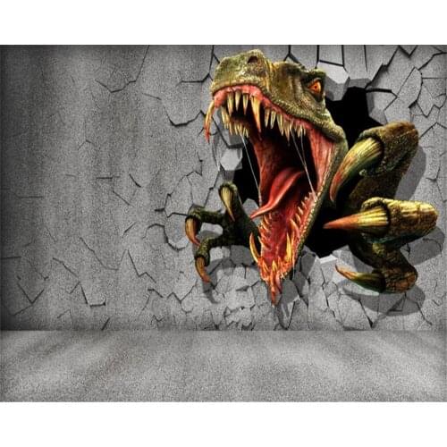 Beibehang 3D Wallpaper 3D Brick Wall Residual Wall Jurassic Dinosaur Gray TV Backdrop Living Room Bedroom Mural papel de parede