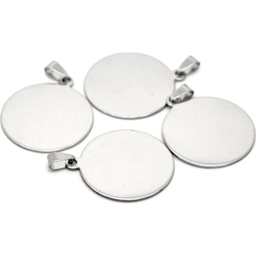 50 Pcs Silver Tone Round Smooth Blank Stamping Tags Pendants Jewelry DIY Component Charms 4.6x3.4cm(1 6/8"x1 3/8")