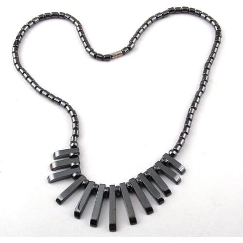 Free Shipping Fashion Bohemian Tribal Jewelry Hematite Stones Charm Necklaces