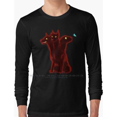 Cerberus Long Sleeve T Shirt 100% Pure Cotton Big Size Cerberus Kerberos Hades Dog Overly Sarcastic Productions
