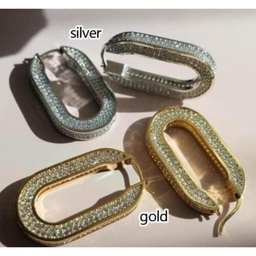 Zircon U-shaped earrings simple fashion women temperament earrings