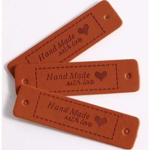 Limited Edition Hand Made PU Leather Labels Tags For Handwork Gifts Leather Handmade Clothes Shoes Sewing Accessories