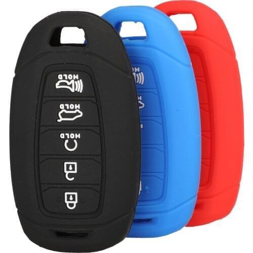 Kutery 10pcs 5 Buttons Silicone Remote Key Case For Hyundai Kona Veloster Ix35 Solaris Azera 2018 Elantra Grandeur Santa Fe
