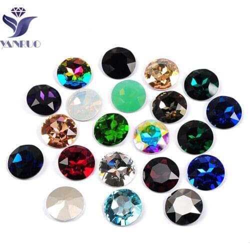 YANRUO 1201 Round Point Back Sewing Stones And Crystals DIY Jewelry Crafts Strass Large Rhinestones On Clothes Decoration