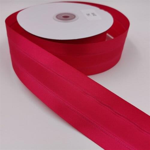 45MM 25yards Wired Edge Shocking Pink Taffeta Ribbons for Festival Christmas Decoration New Year Gift wrapping