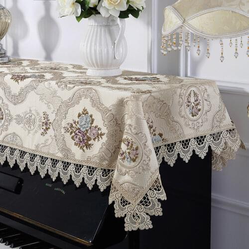 Proud Rose Pastoral Lace Piano Flower Towel Piano Cover Modern Piano General Cover Towel Home Decoration