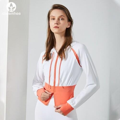 CAEEMHEE Hooded Jacket Sports Top Women Professional Yoga Jogger Fitness Long Sleeve Dry Fit Running Workout Pullover Coat