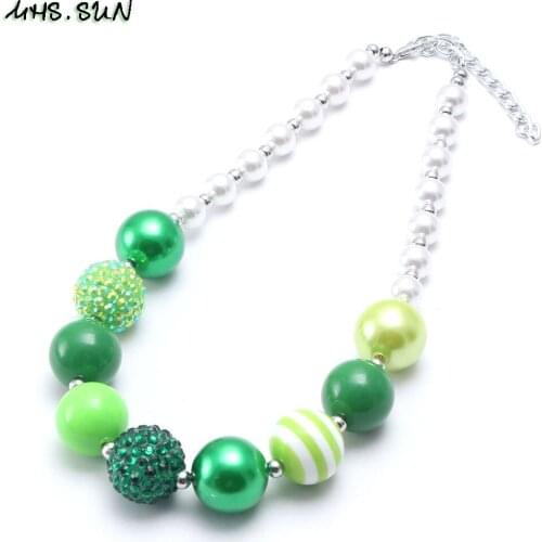 MHS.SUN Spring color handmade girls kids chunky beads necklace cute baby bubblegum diy toy necklace child gumball jewelry 1pc