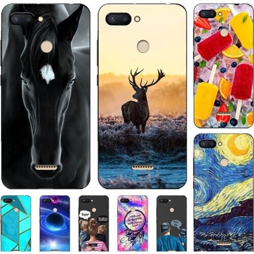 Fashion Bumper Cute Case For Xiaomi Redmi 6 Redmi 6A Case Soft Silicone Cat Horse Flower Cover Back Shell