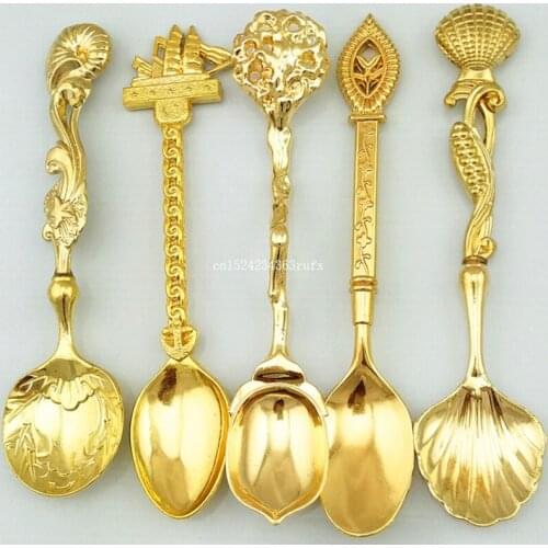 20Sets Royal Style Mini Ice Cream Spoon Dining Bar Coffee Teaspoons Vintage Spoon Set For Dessert