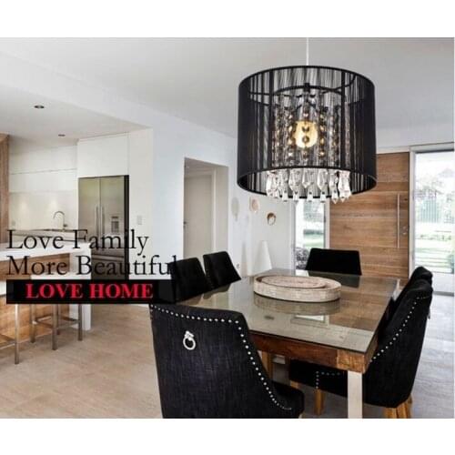 NEW Black crystal chandeliers minimalist modern Restaurant chandelier Dia 25cm free shipping