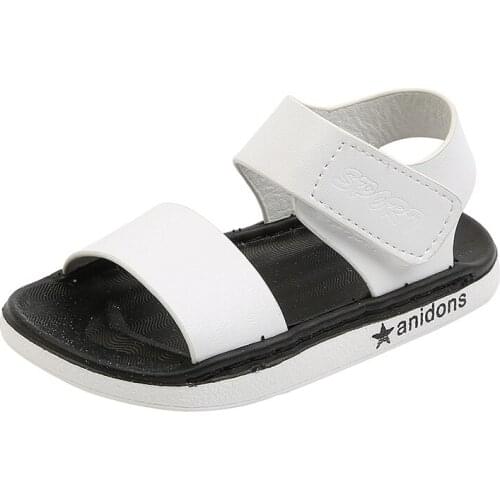 2021 Summer New Childrens Sandals Boys' Casual Soft-soled Beach Sandals Childrens Simple Open-toed Baby Toddler Sandals 22-31
