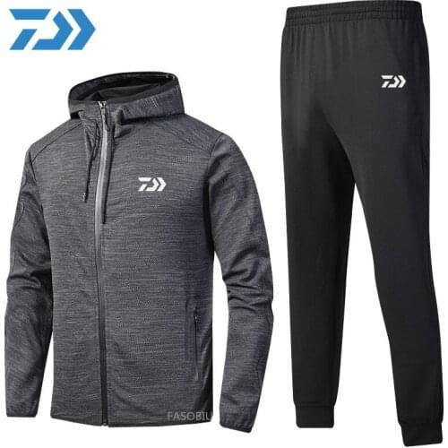 New DAIWA Fishing Shirts And Pants Outdoor Sport Cotton Breathable Fishing Sportswear Set Man Big Size Hiking Fishing Clothings