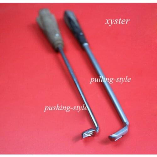 Orthopedics instrument spinal system stainless steel osteotrite push&pull style wooden handle scraping spoon osteotome