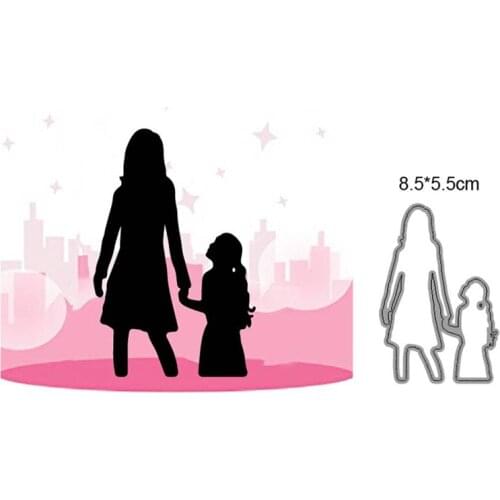 Mother Girl Daughter Metal Cutting Dies For Stamps Scrapbooking Stencils DIY Paper Album Cards Decor Embossing 2021 New