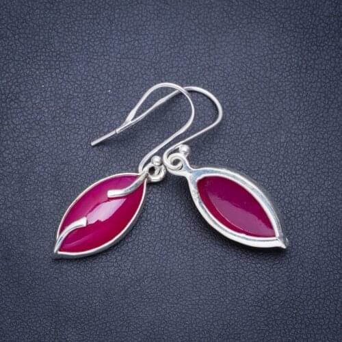 Natural Amethyst Handmade Unique 925 Sterling Silver Earrings 1.5" A0743