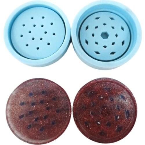Resin Mold Tobacco Grinder Leaf Herbal Herb Smoke Spice Crusher Silicone Mould X6HE