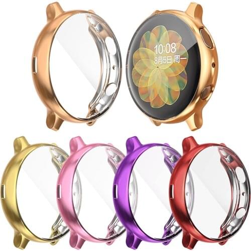 Silicone Case For Samsung Galaxy Watch Active 2 44mm/40mm Protective Cover For Galaxy Active 2 Plating Case TPU Protector Frame