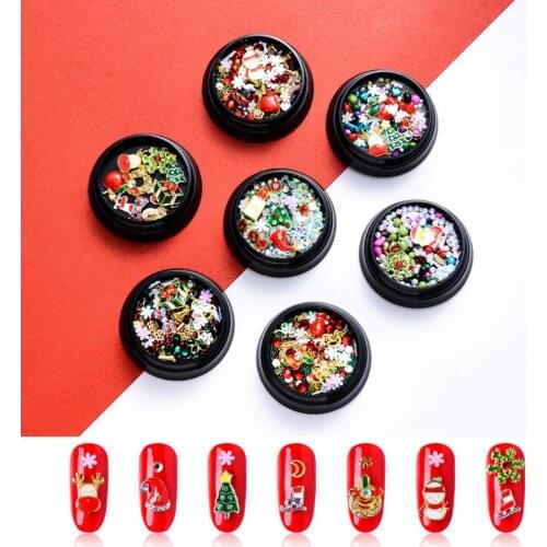 Mixed Nail Christmas Flake Fabulous 3D Effects Colors Christmas Nail Art Accessories for DIY