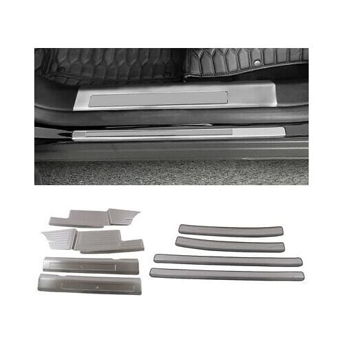 Steel Matte Inner + Outer Door Sill Scuff Plate Trim 8pcs For Ford Explorer 2020
