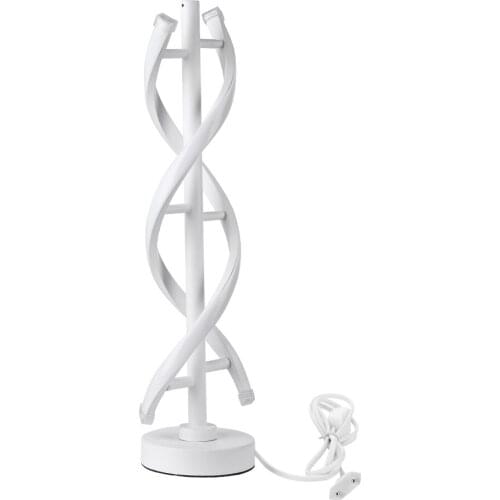 12W LED Spiral Table Lamp Modern Minimalist Design Curved Strip Warm White Light Acrylic Lighting Living Room Bedroom Decoration