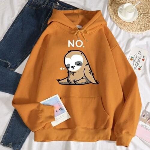 Cartoon Sloth Dozing Off Prints Hoodie Women Cartoons Warm Hoodies Harajuku Fleece Sweatshirt Fashion Oversized Tracksuit Male