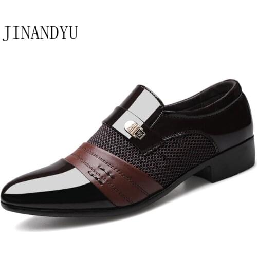 Loafers Dress Business Patent Leather Shoes Men 48 Big Size Cheap Classic Black Brown Man Formal Wedding Party Shoes for Men