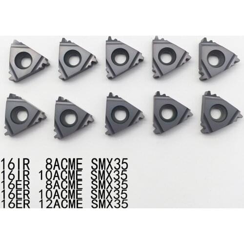 10pcs 16IR 16ER 8 ACME 10ACME 12 ACME SMX35 16ER 16ACME Carbide Insert For Threading Turning Tool Boring BAR blade