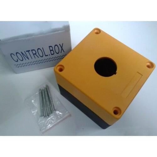 1PCS 1-position Button Box Plastic Box Control Button Box Yellow Opening 22mm Waterproof Button Box