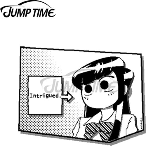 Jump Time 13 x 8.8cm For Komi San Intrigued Vinyl Car Sticker Custom Printing Laptop Windshield Occlusion Scratch Decals