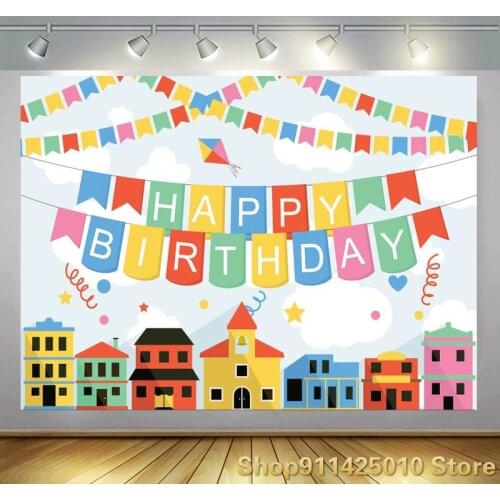 Beautiful House Hang Flag Girl Birthday Party Decor Photography Studio Custom Background Photo Kids Room Dress Up Vinyl Backdrop