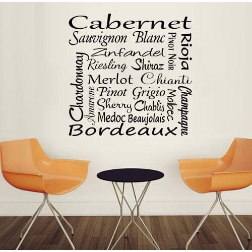 Wine Vinyl Wall Decal Quote Home Decor Bar Art Mural Removable Wall Stickers