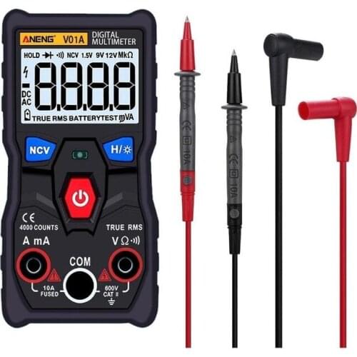 WARMMIKI Auto Range True RMS Digital Multimeter AC/DC Current Voltage Ohm Continuity Tester with Test Probe Tools Kit