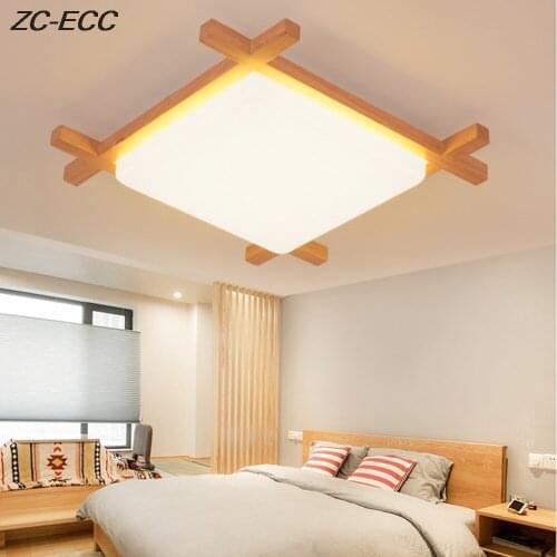 ZC-ECC Nordic modern solid wood ceiling lamp living room bedroom balcony solid wood lamps Free Shipping