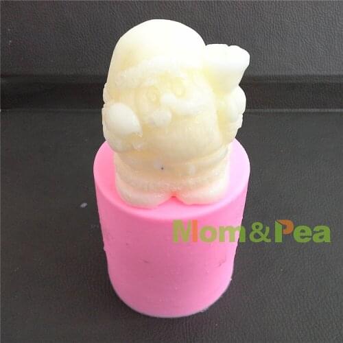 Mom&Pea 0529 Free Shipping Santa Claus Shaped Silicone Soap Mold Cake Decoration Fondant Cake 3D Mold Food Grade Silicone Mould
