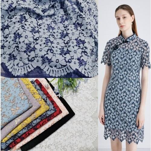 1M/lot 150cm wide multi-color embroidered flower wave lace fabric exquisite ethnic style dress skirt sewing trimming lace AC293