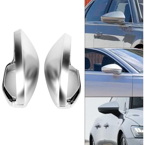 1 Pair Rearview Mirror Shell Cover Protection Cap Matte Chrome for Audi A6 A7 A8 2018 Wing Mirror Cover