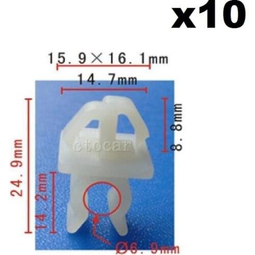 10x Nylon Fits Toyota Hood Prod Rod Clip Holds 6mm/7mm Rods 53452-90351